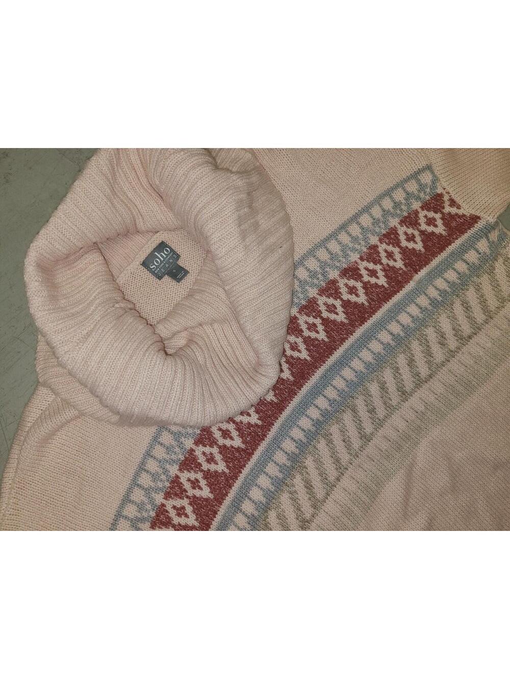 Pink SOHO Womens Cowl Sweater Top Shirt, U Bottom, Size Small Mint Blouse